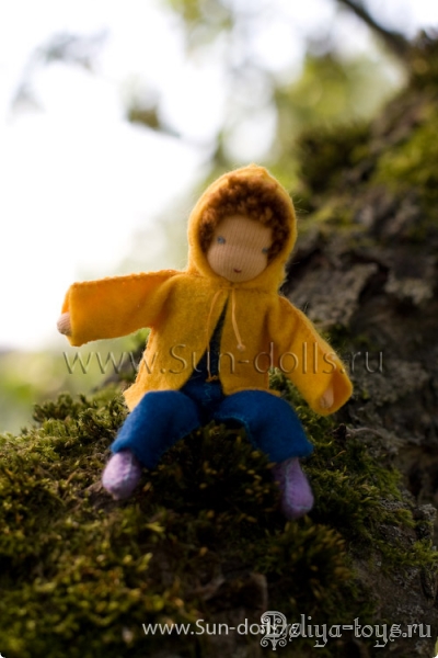 Ручная работа классическая европейская текстильная кукла. Sun-dolls. Handmade вальдорфская игрушка столбушка.