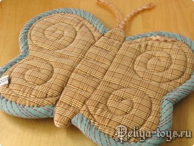 Пэчворк, прихватка-бабочка, выкройка